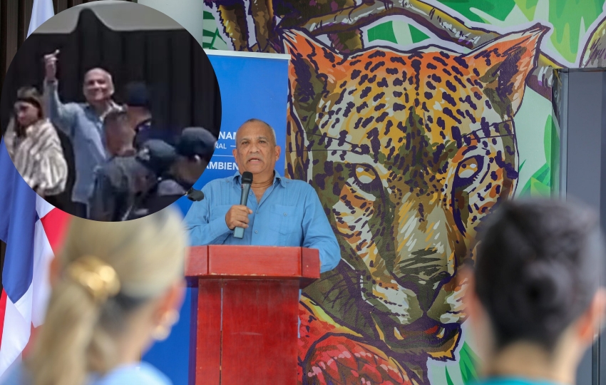 El gesto del ministro empañó la inauguración de la clínica veterinaria. Foto: Cortesía