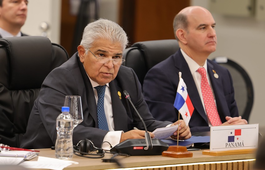 El presidente José Raúl Mulino reiteró el interés de Panamá en trabajar un tratado de libre comercio. Foto: Cortesía