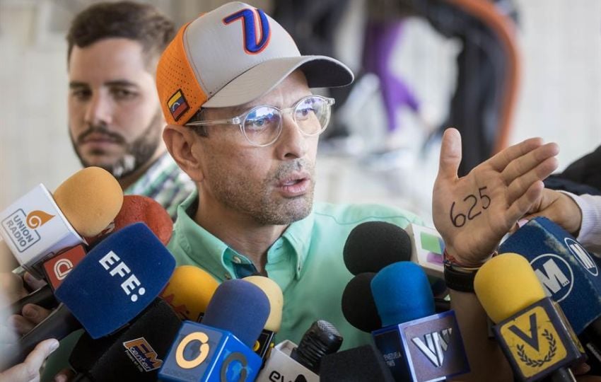 El dirigente opositor venezolano Henrique Capriles. Foto: EFE