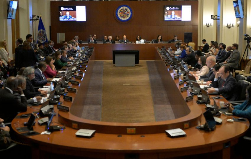 Sesión extraordinaria de la Organización de Estados Americanos (OEA). Foto: EFE