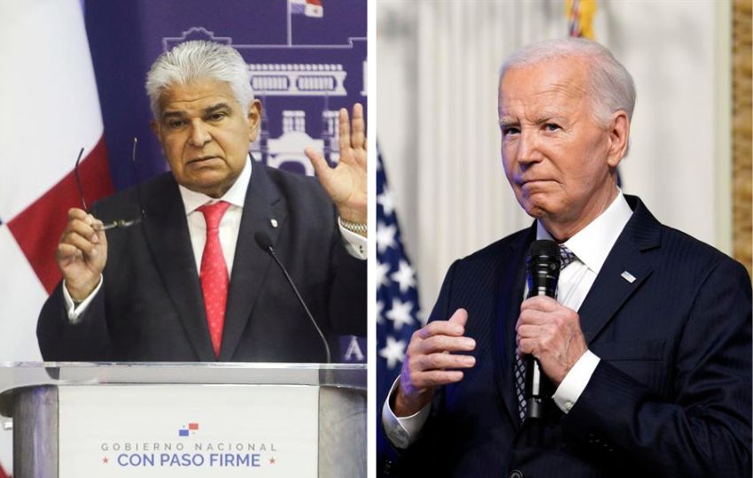 El presidente de Panamá, José Raúl Mulino, y el presidente de EE.UU., Joe Biden. Foto: EFE