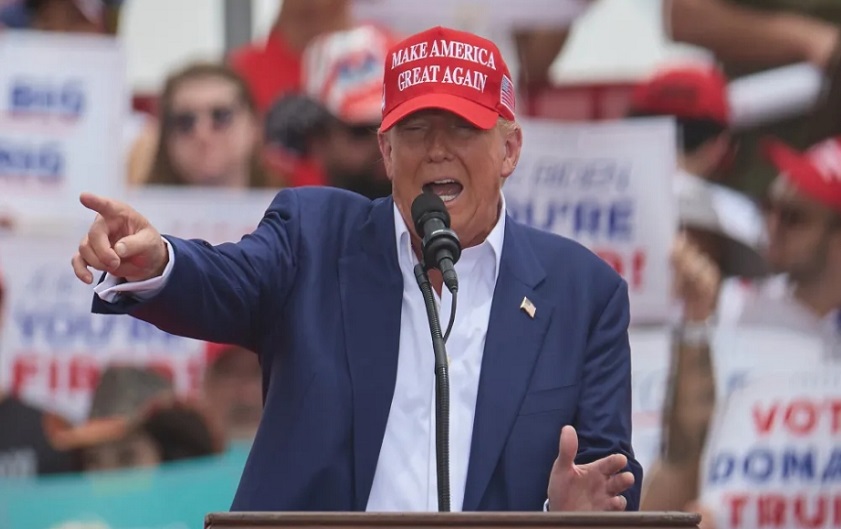 Candidato a la Presidencia de EE.UU. del Partido Republicano, Donald Trump, durante un acto de campaña. Foto:EFE