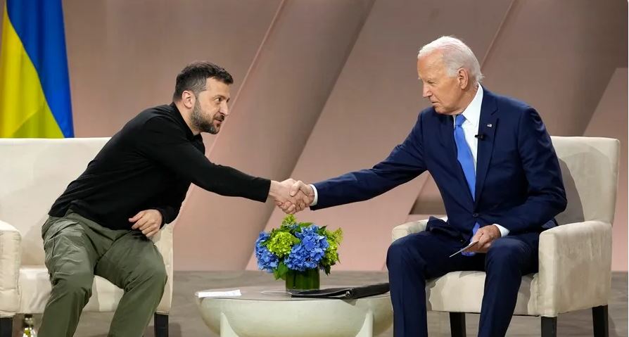 Reunión entre Joe Biden y Volodímir Zelenski. Foto: EFE.