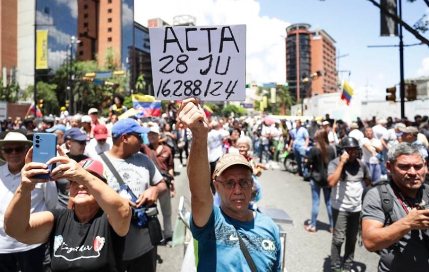 Manifestación en Caracas. Foto: EFE