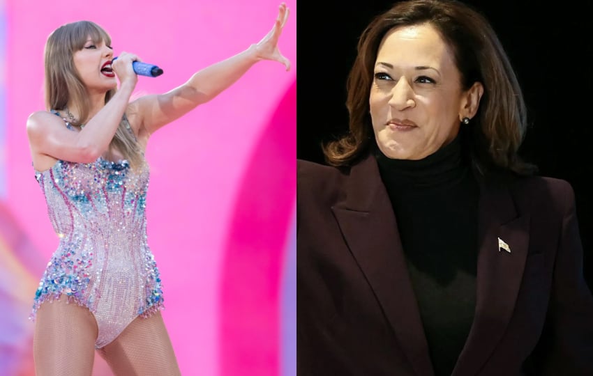 Taylor Swift y Kamala Harris. Fotos: EFE / EPA / Matteo Bazzi