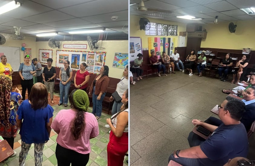 Durante los talleres en las escuelas. Fotos: Meduca