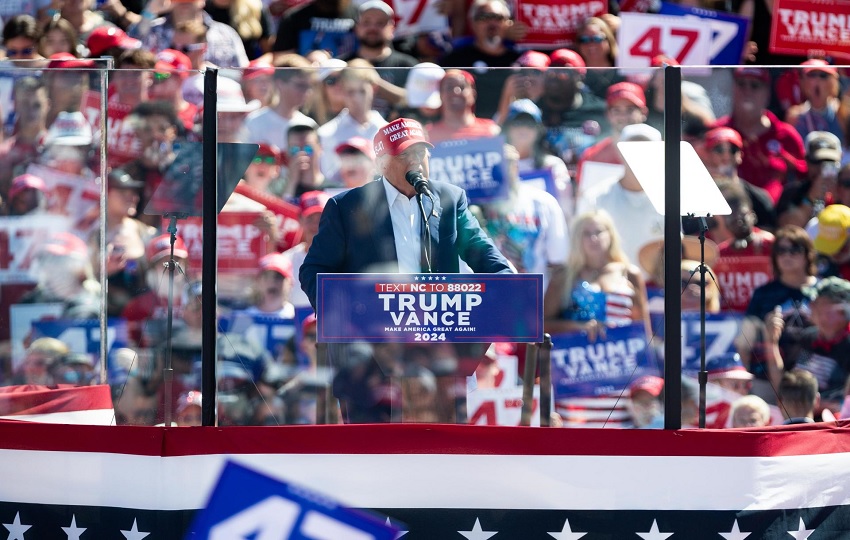 El candidato presidencial republicano Donald Trump en Wilmington, Carolina del Norte, esta semana. Foto: EFE