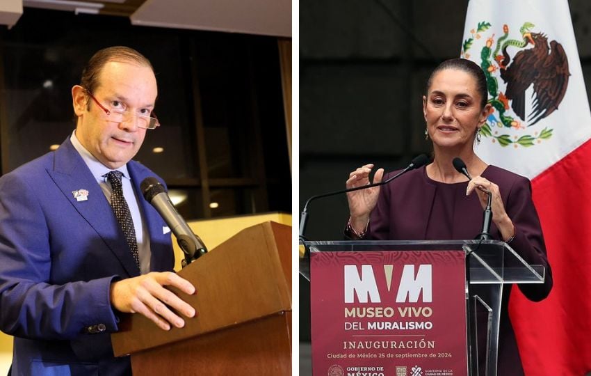 El canciller Javier Martínez-Acha y la presidenta electa de México, Claudia Sheinbaum.