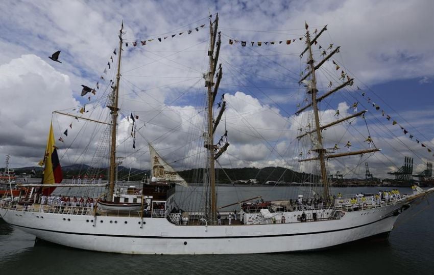 Buque Escuela Guayas, velero de entrenamiento de la Armada del Ecuador. Foto: EFE