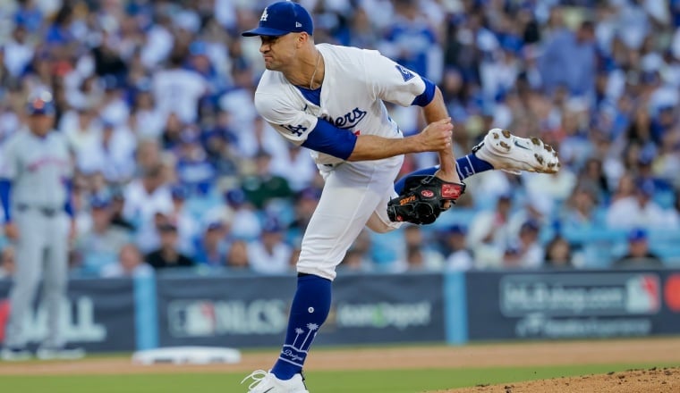  Jack Flaherty de los Dodgers de Los Ángeles. Foto: EFE