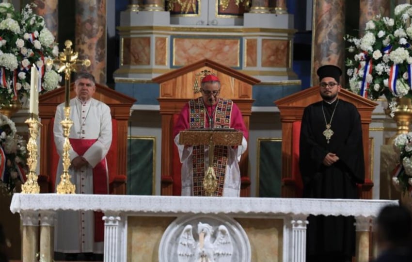 Monseñor José Domingo Ulloa durante la celebración del Te Deum. Foto: Cortesía 