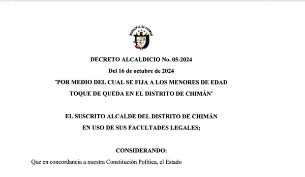 Decreto alcaldicio publicado en Gaceta Oficial. 