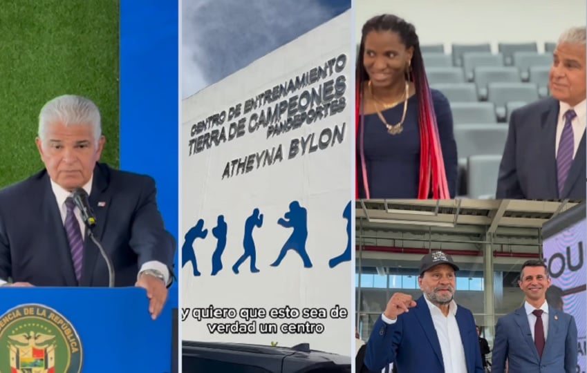 Durante la inauguración del gimnasio. Foto: @joseraulmulino