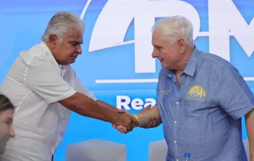 Ricardo Martinelli y José Raúl Mulino en campaña. 