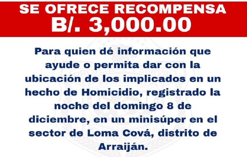 En redes sociales la Policía Nacional colocó la informaciíon con el fin de dar con los asaltantes y homicidas. 