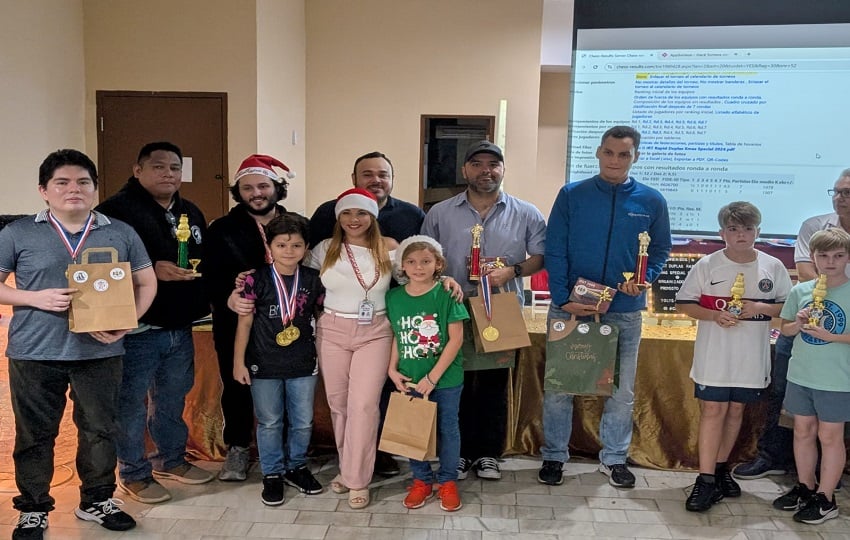 Ganadores del  Xmas Special 2024 de Ajedrez. Foto: Cortesía