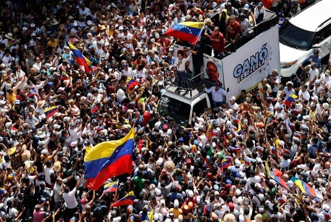 María Corina Machado en un acto de campaña. Foto: EFE