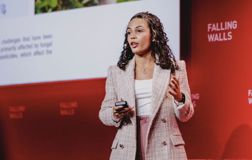 Esmeraldha Vega llevó los avances de este proyecto al  Falling Walls Lab, realizado semanas atrás en Alemania. Cortesía