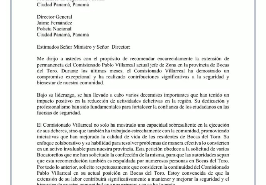 En la carta se deja claro que el trabajorealizado satisface a la comunidad.