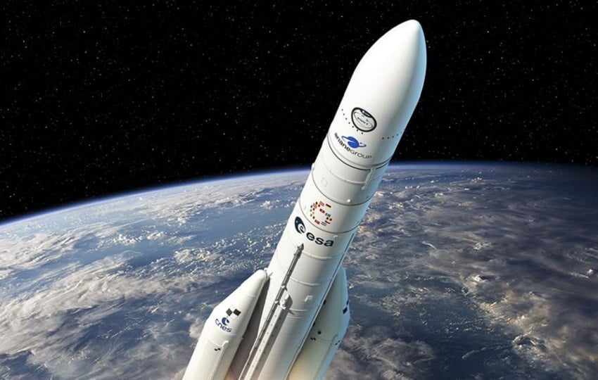 Impresión artística del cohete Ariane 6. Crédito: ESA - D. Ducros