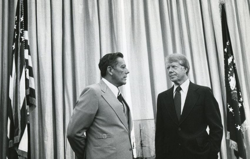 El expresidente estadounidense Jimmy Carter junto al general de brigada Omar Torrijos Herrera. Foto: EFE