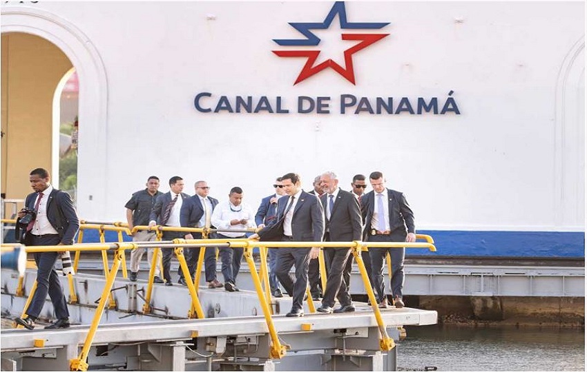 Recorrido de Marco Rubio, secretario de Estado de los Estados Unidos, en el Canal de Panamá. Foto: Cortesía