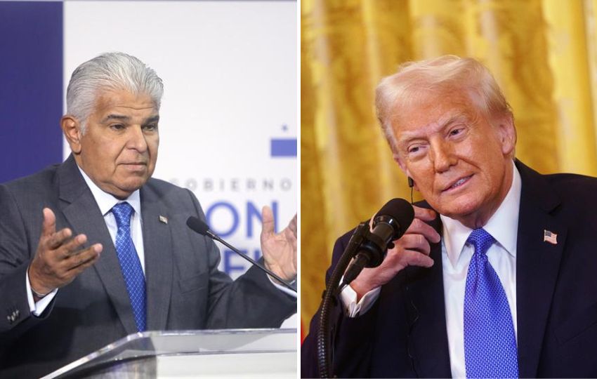 El presidente de Panamá José Raúl Mulino y su homólogo, Donald Trump. Foto: EFE