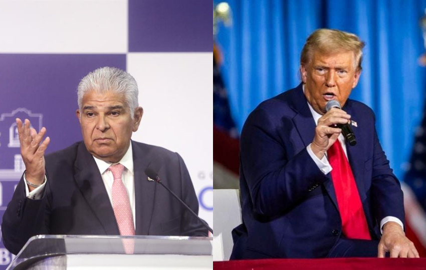 José Raúl Mulino y Donald Trump. Fotos: EFE / Carlos Lemos / Archivo