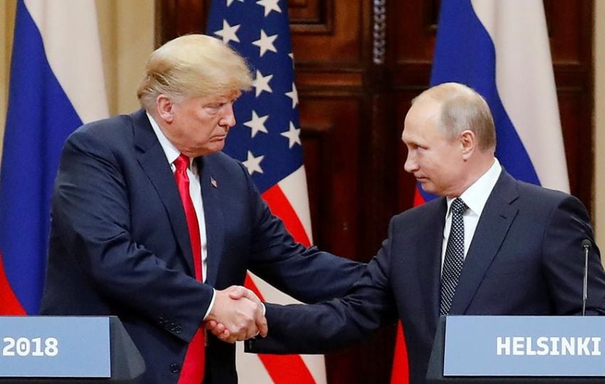 El presidente estadounidense, Donald J. Trump y su homólogo ruso, Vladimir Putin. Foto: EFE