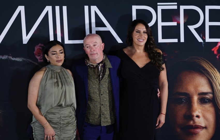 El director y actrices del filme Emilia Pérez. Foto: EFE