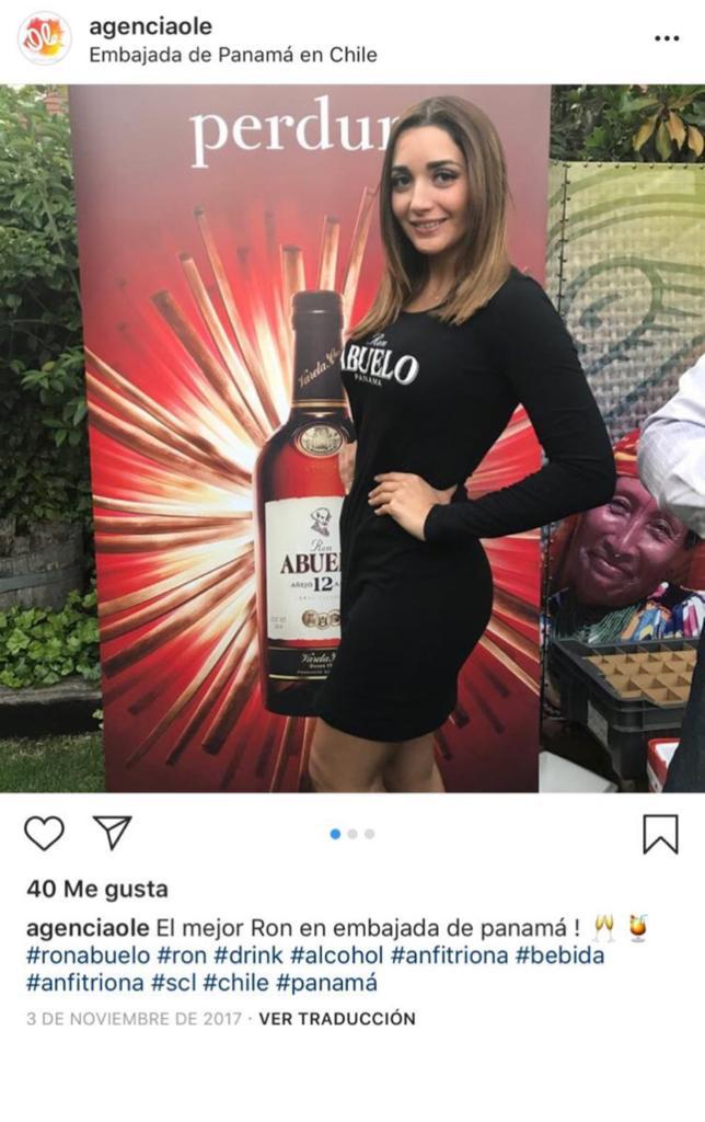 Candy Rubio, hija de Jorge Hernán Rubio, ha promocionado en Chile el Ron Abuelo que exporta la familia de Juan Carlos Varela . Candy Rubio, hija de Jorge Hernán Rubio, ha promocionado en Chile el Ron Abuelo que exporta la familia de Juan Carlos Varela .