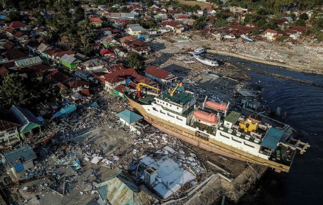 Daños causados por el terremoto y tsunami del pasado viernes en Indonesia. EFE 