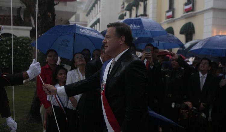 Juan Carlos Varela participó de su último acto de fiestas patrias, como mandatario de la República. /Foto Víctor Arosemena