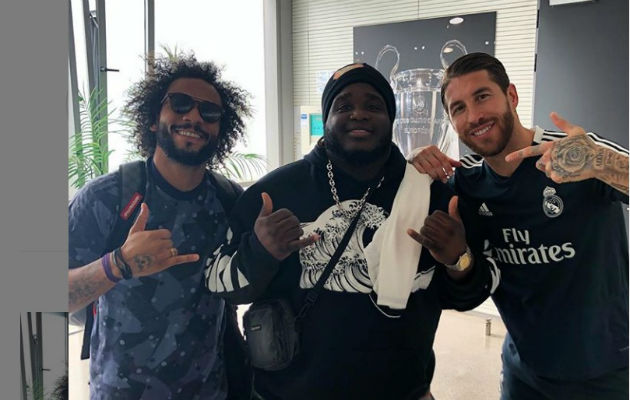 Sech se codea con Marcelo y Sergio Ramos del Real Madrid. Foto: Instagram.