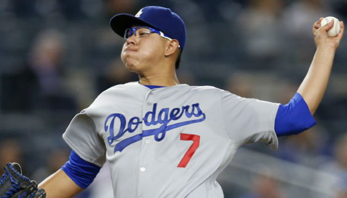 Julio Urías de los Dodgers. 