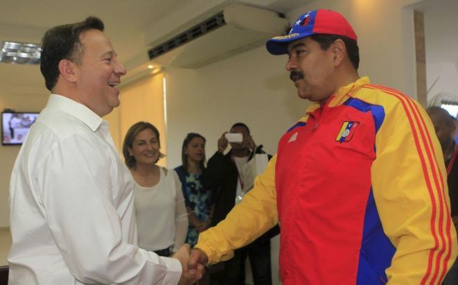 Juan Carlos Varela y Nicolás Maduro. 