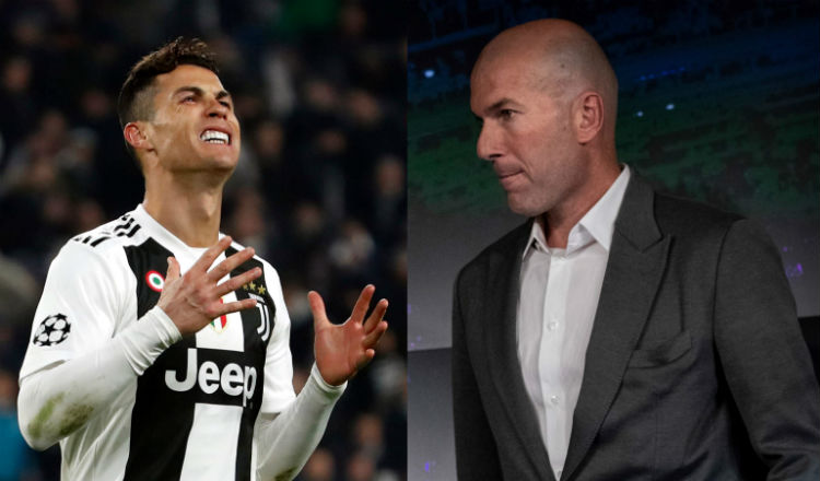 Cristiano Ronaldo y Zidane estuvieron juntos en el Real Madrid como jugador y técnico Foto AP/EFE